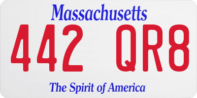 MA license plate 442QR8