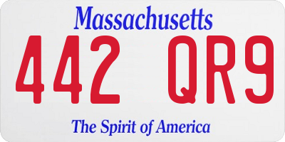MA license plate 442QR9