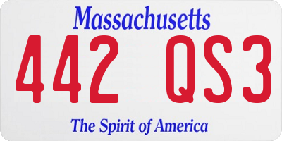 MA license plate 442QS3