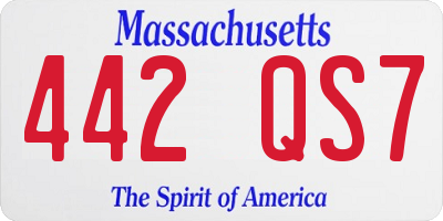 MA license plate 442QS7