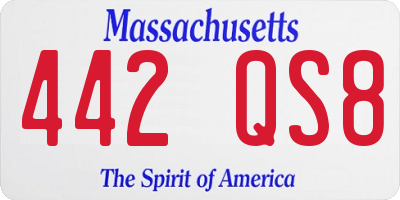 MA license plate 442QS8