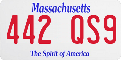 MA license plate 442QS9