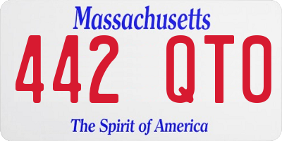 MA license plate 442QT0