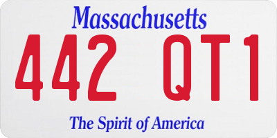 MA license plate 442QT1