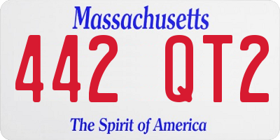 MA license plate 442QT2