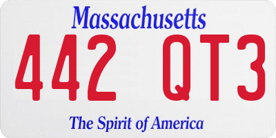 MA license plate 442QT3