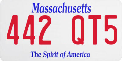 MA license plate 442QT5