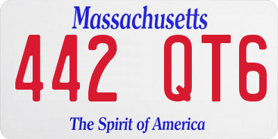 MA license plate 442QT6