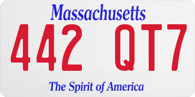 MA license plate 442QT7