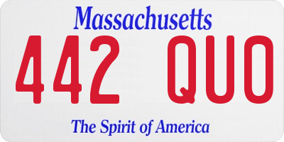 MA license plate 442QU0