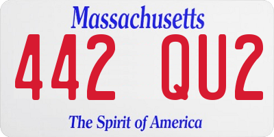 MA license plate 442QU2