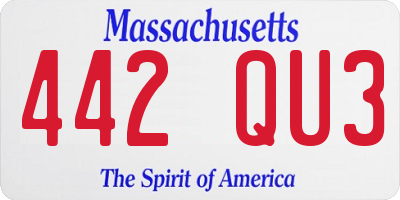 MA license plate 442QU3