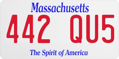 MA license plate 442QU5