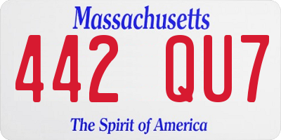 MA license plate 442QU7