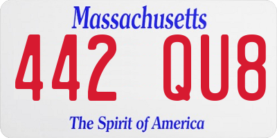 MA license plate 442QU8