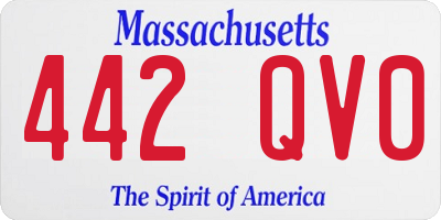 MA license plate 442QV0