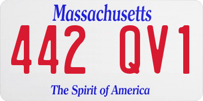 MA license plate 442QV1