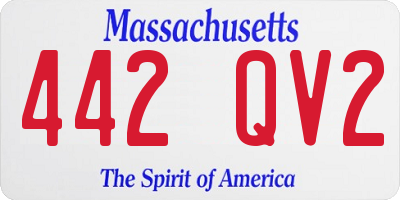 MA license plate 442QV2