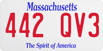 MA license plate 442QV3