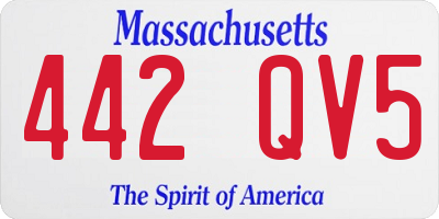 MA license plate 442QV5