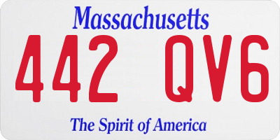 MA license plate 442QV6