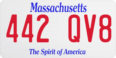 MA license plate 442QV8