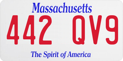 MA license plate 442QV9