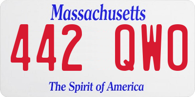 MA license plate 442QW0