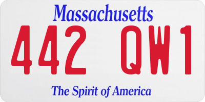 MA license plate 442QW1