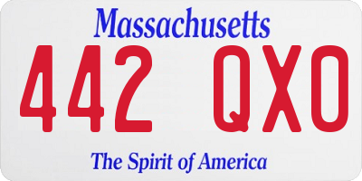 MA license plate 442QX0