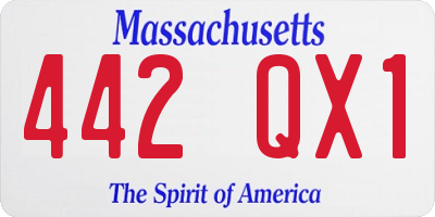 MA license plate 442QX1