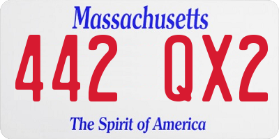 MA license plate 442QX2