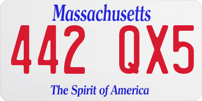 MA license plate 442QX5