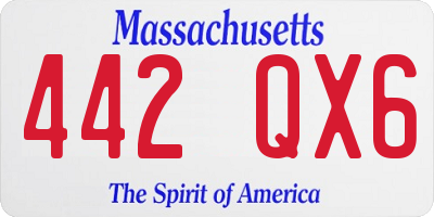 MA license plate 442QX6