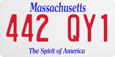 MA license plate 442QY1