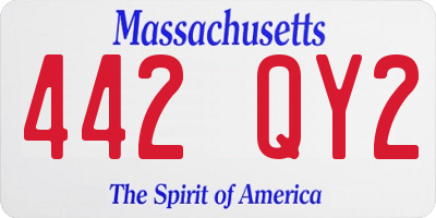 MA license plate 442QY2