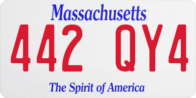 MA license plate 442QY4