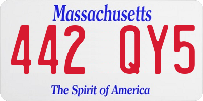 MA license plate 442QY5