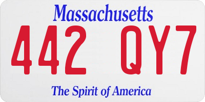 MA license plate 442QY7