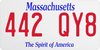 MA license plate 442QY8