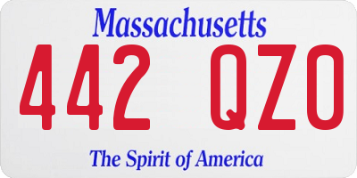 MA license plate 442QZ0