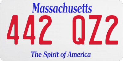 MA license plate 442QZ2