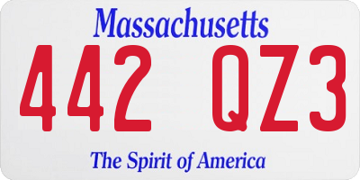 MA license plate 442QZ3