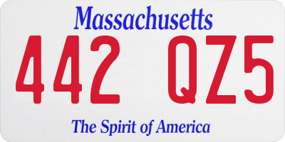 MA license plate 442QZ5