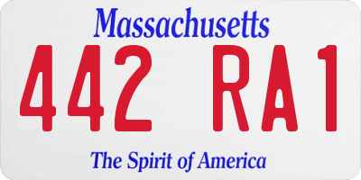 MA license plate 442RA1