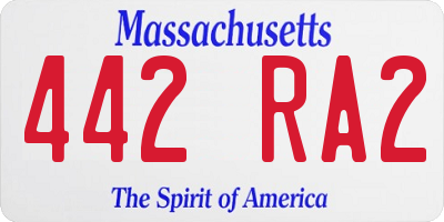 MA license plate 442RA2