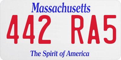 MA license plate 442RA5