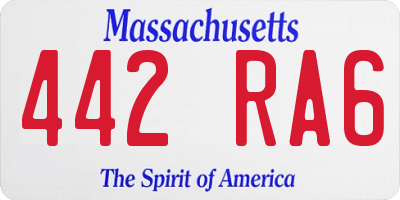 MA license plate 442RA6