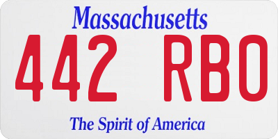 MA license plate 442RB0