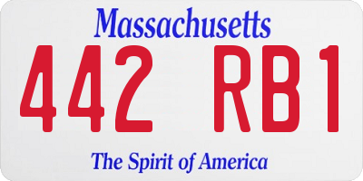 MA license plate 442RB1